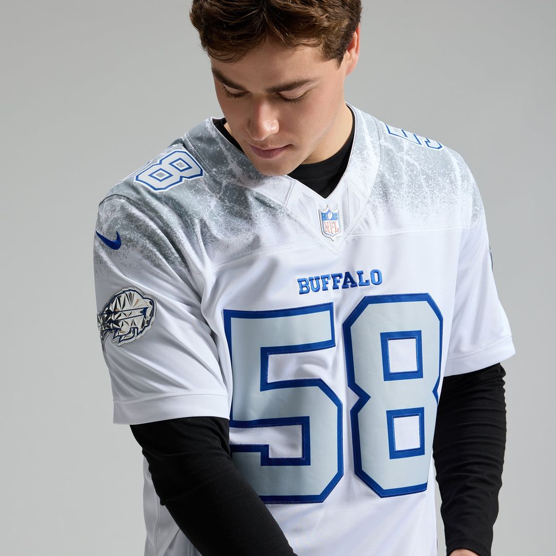 Buffalo Bills Matt Milano Nike White Rivalries Collection Stitched Limited Jersey product image 7, provided for visual