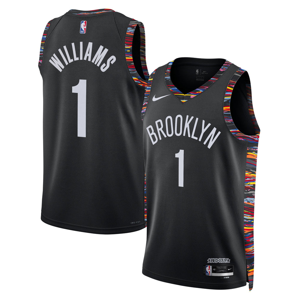 Brooklyn Nets Nike 2025/26 City Edition Swingman Jersey - Black - Ziaire Williams - Unisex product image 1, provided for