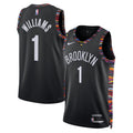Brooklyn Nets Nike 2025/26 City Edition Swingman Jersey - Black - Ziaire Williams - Unisex product image 1, provided for