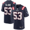 New England Patriots Chris Slade Nike Navy Game Retired Player Jersey product image 1, provided for visual reference and