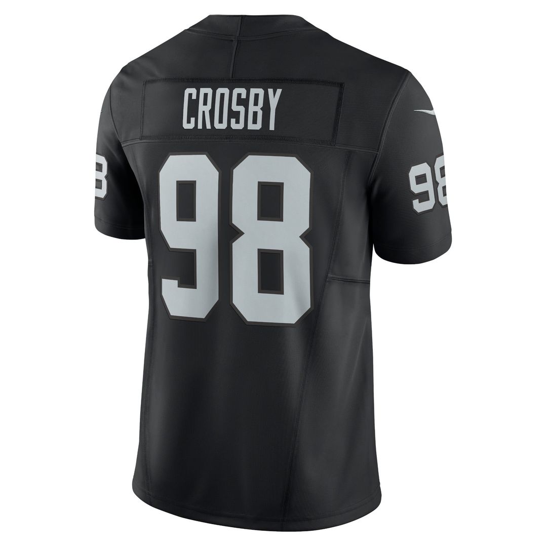 Las Vegas Raiders Maxx Crosby Nike Black Vapor F.U.S.E. Limited Jersey product image 3, provided for visual reference and