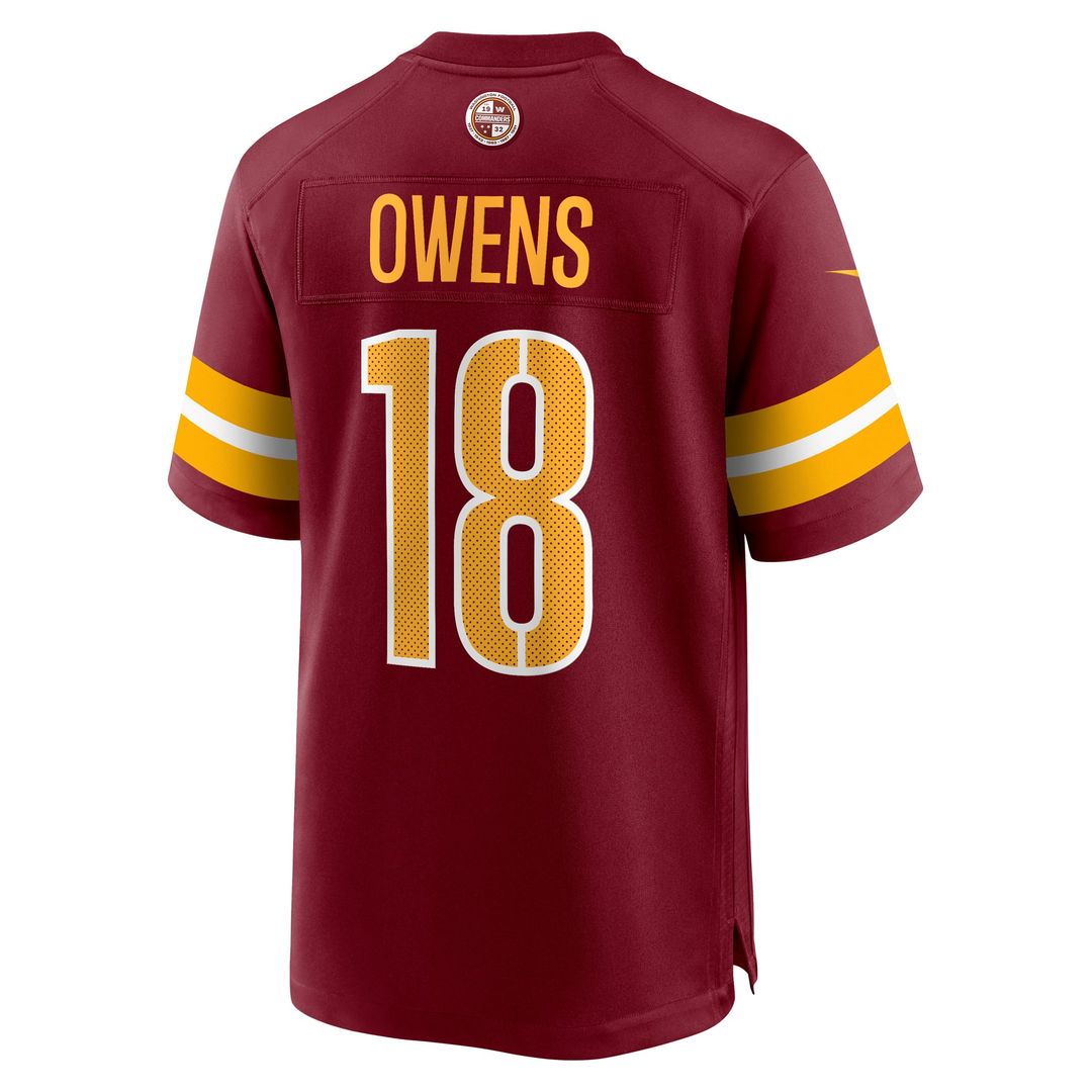 Washington Commanders Tyler Owens Nike Burgundy Team Game Jersey product image 3, provided for visual reference and product