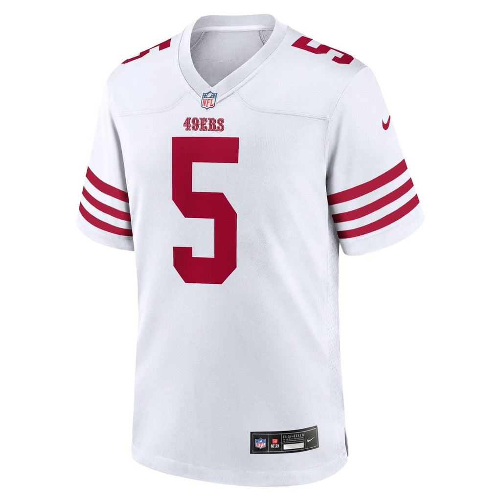 San Francisco 49ers Mike Evans Nike White Game Jersey product image 2, provided for visual reference and product detail