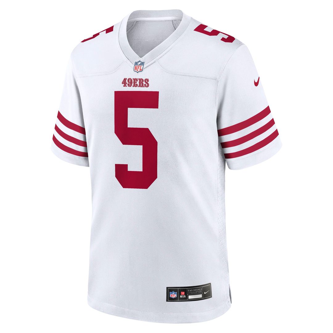 San Francisco 49ers Mike Evans Nike White Game Jersey product image 2, provided for visual reference and product detail