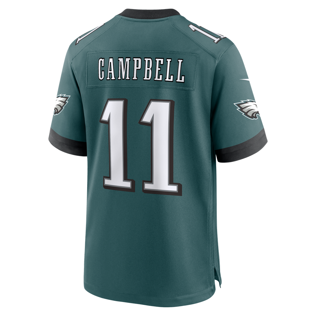 Philadelphia Eagles Jihaad Campbell Nike Midnight Green Team Game Jersey product image 3, provided for visual reference and