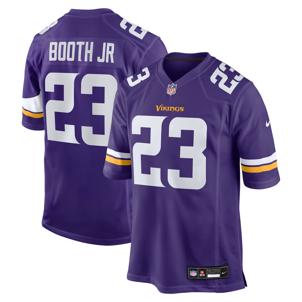 Minnesota Vikings Andrew Booth Jr. Nike Purple Player Game Jersey product image 1, provided for visual reference and product