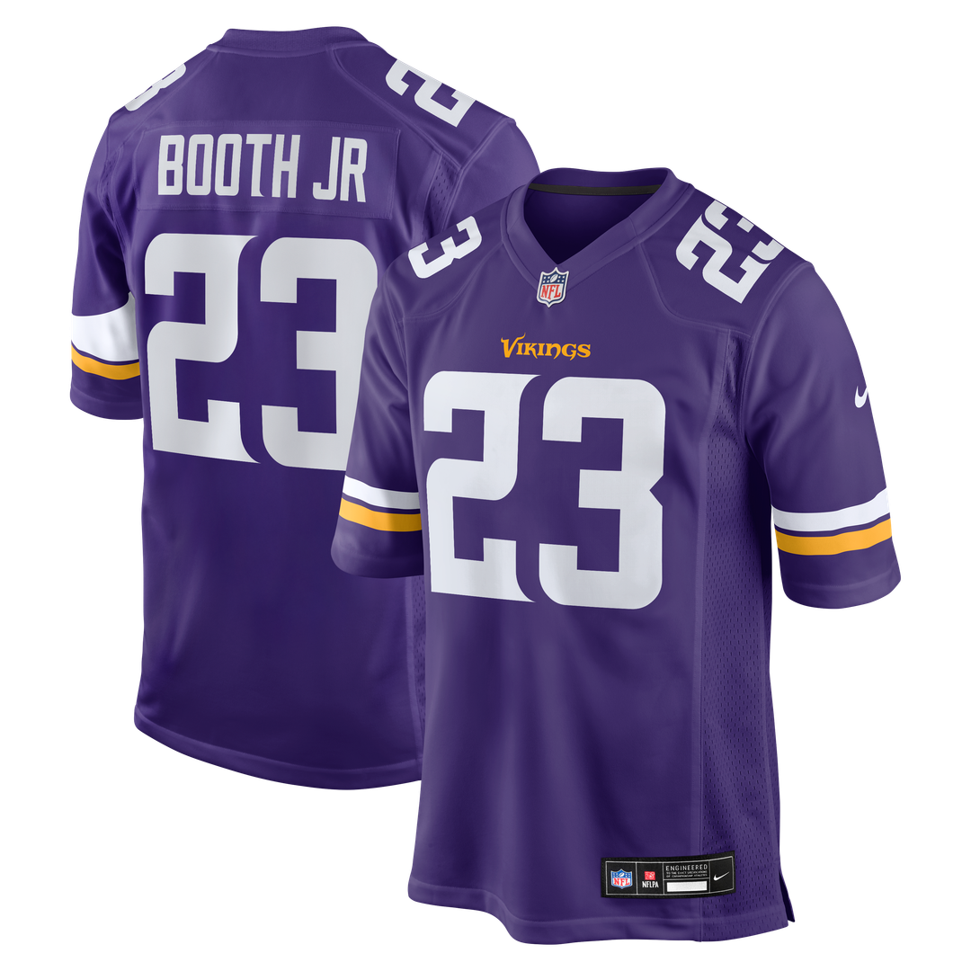 Minnesota Vikings Andrew Booth Jr. Nike Purple Player Game Jersey product image 1, provided for visual reference and product