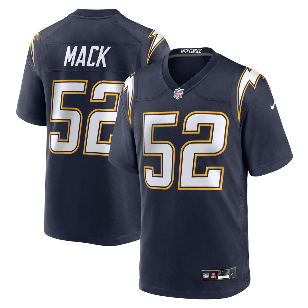 Los Angeles Chargers Khalil Mack Nike Gold Alternate Charger Power Game Player Jersey product image 7, provided for visual