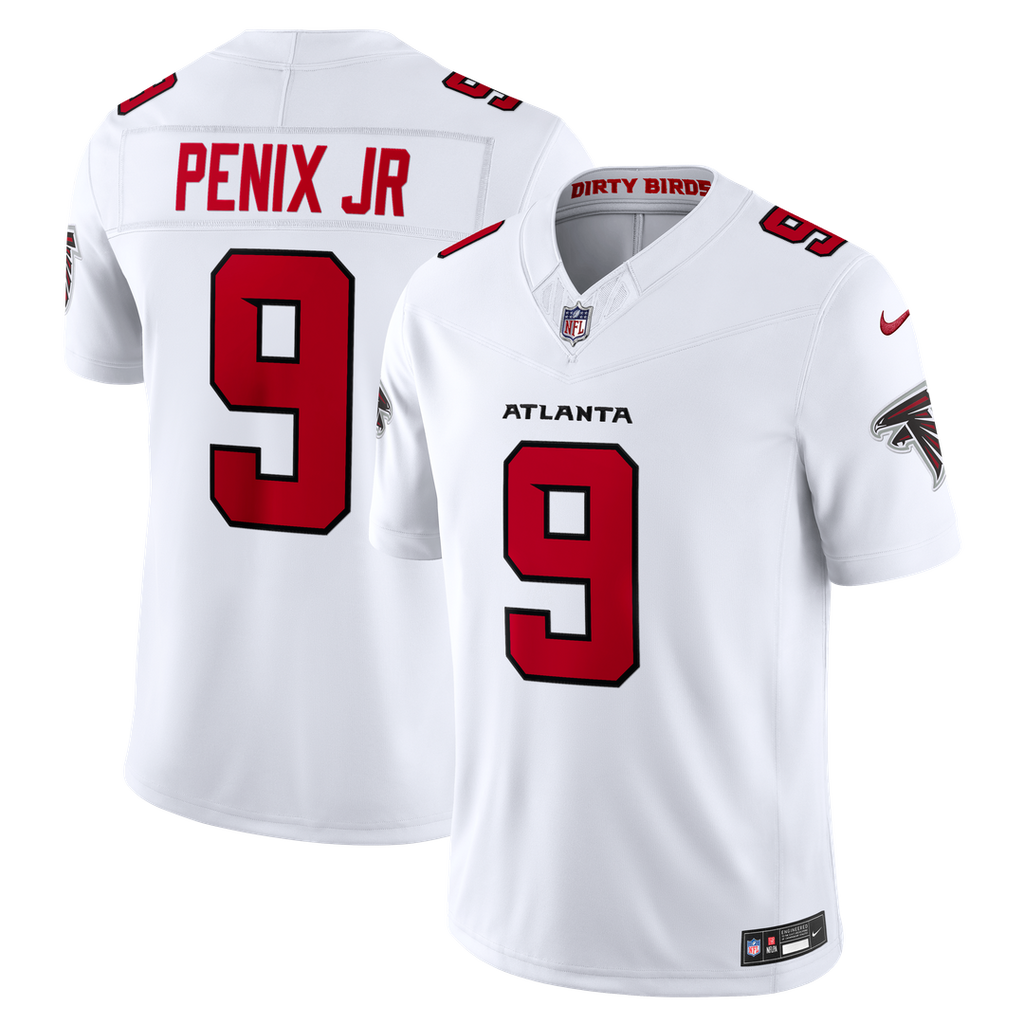 Atlanta Falcons Michael Penix Jr. Nike White Vapor F.U.S.E. Stitched Limited Jersey product image 1, provided for visual
