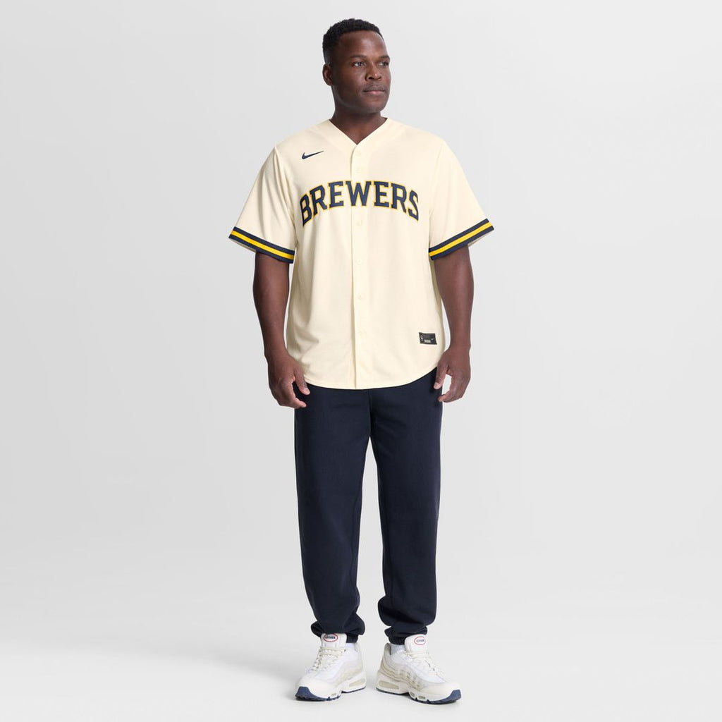 Milwaukee Brewers Jackson Chourio Nike Cream Home Replica Jersey product image 4, provided for visual reference and product