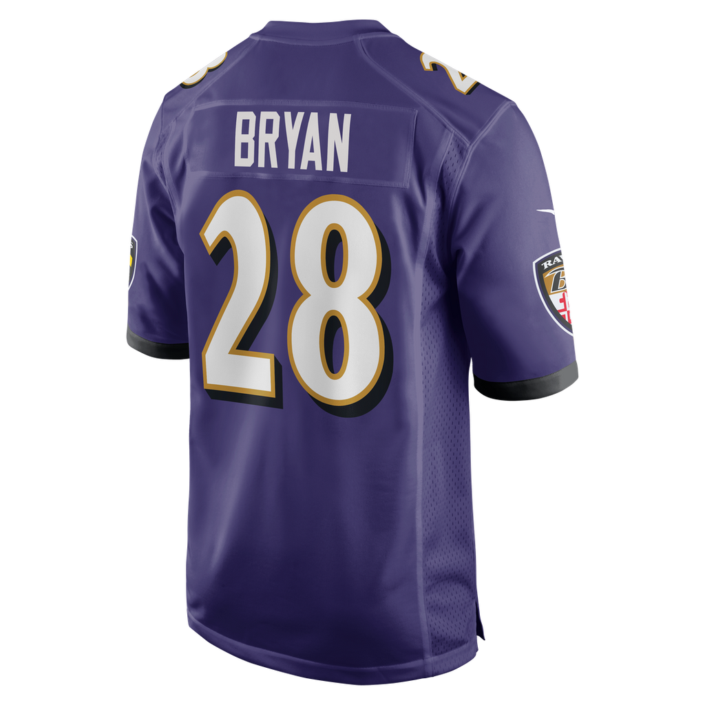 Baltimore Ravens Taven Bryan Nike Purple Team Game Jersey product image 3, provided for visual reference and product detail