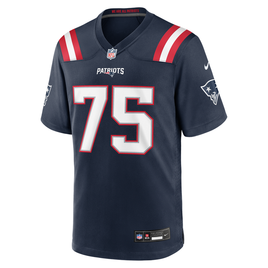 New England Patriots Alijah Vera-Tucker Nike Navy Team Game Jersey product image 4, provided for visual reference and