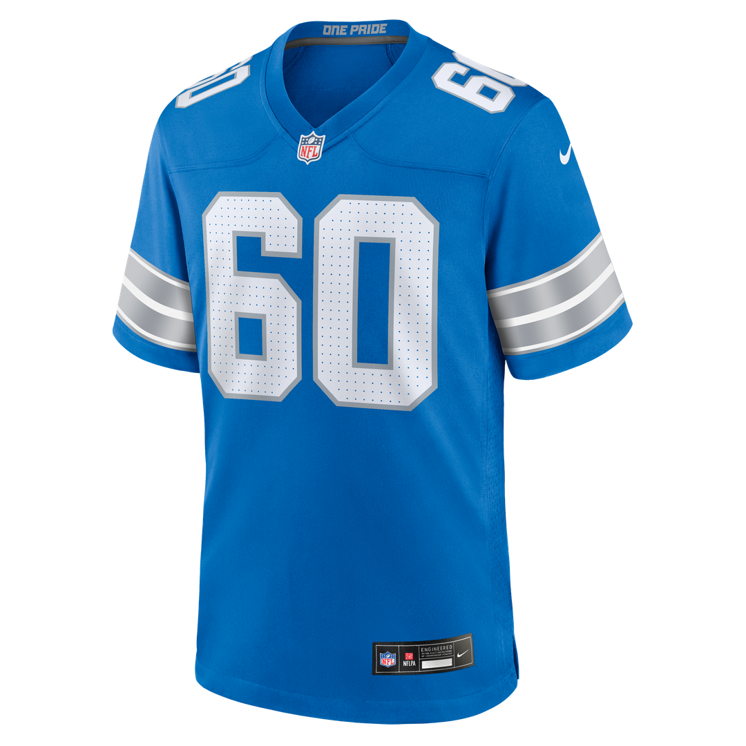 Detroit Lions Graham Glasgow Nike Blue Team Game Jersey product image 2, provided for visual reference and product detail