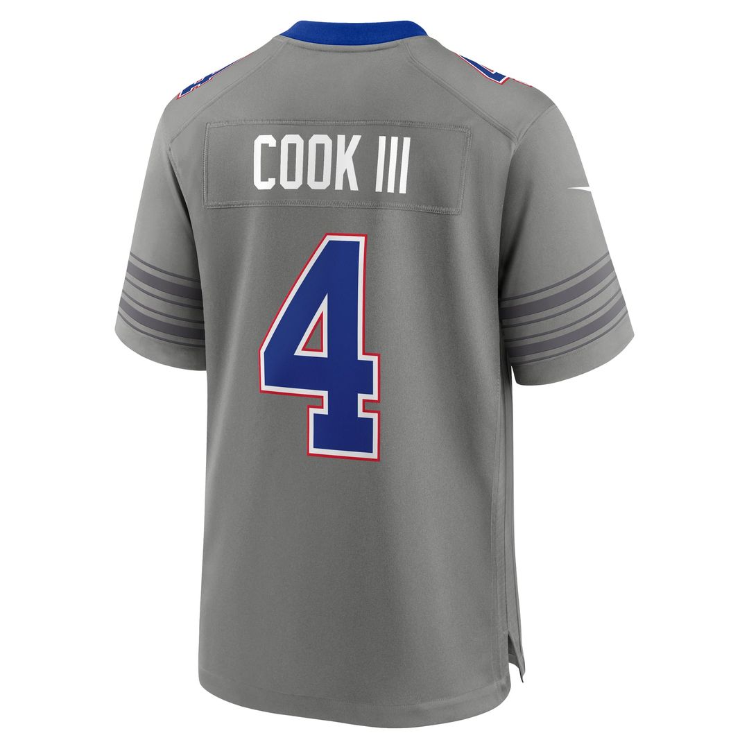 Buffalo Bills James Cook III Nike Gray Nickel City Game Jersey product image 6, provided for visual reference and product