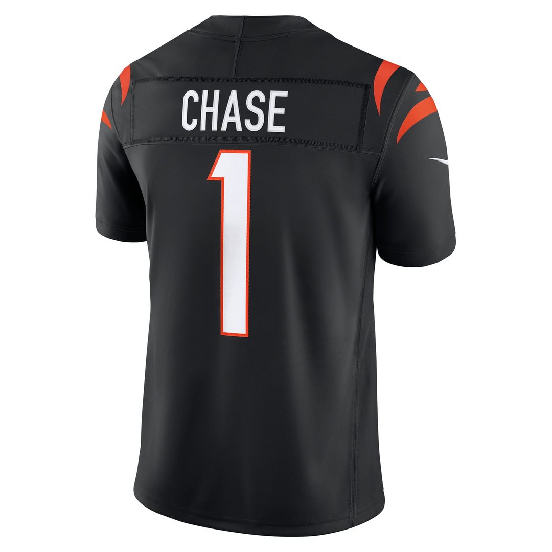 Cincinnati Bengals Ja'Marr Chase Nike Black Team Vapor F.U.S.E. Stitched Limited Jersey product image 6, provided for visual