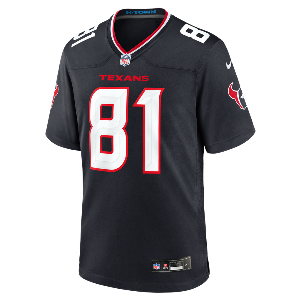 Houston Texans Jayden Higgins Nike Navy Game Jersey product image 2, provided for visual reference and product detail review