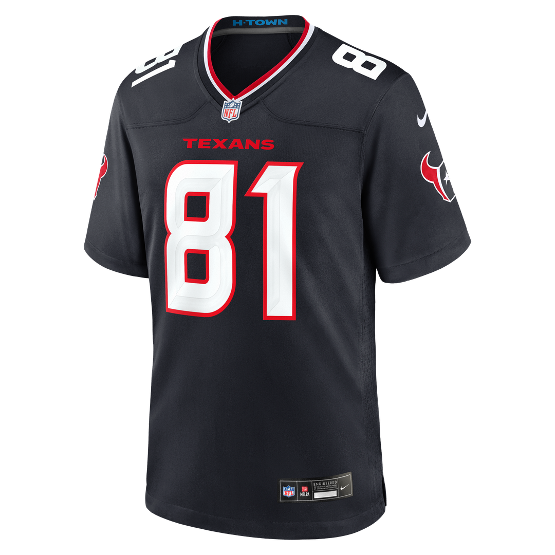 Houston Texans Jayden Higgins Nike Navy Game Jersey product image 2, provided for visual reference and product detail review