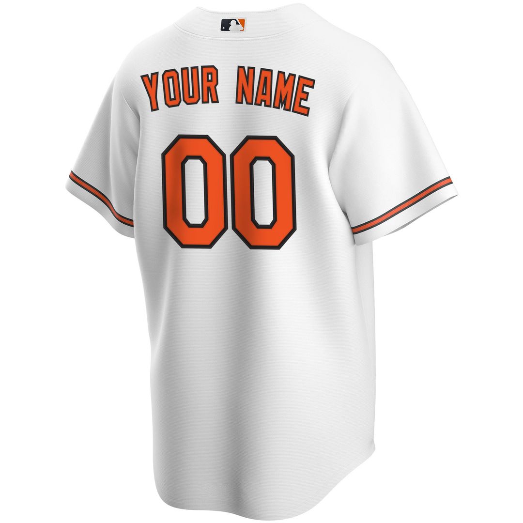 Baltimore Orioles Nike White Home Replica Custom Jersey product image 3, provided for visual reference and product detail