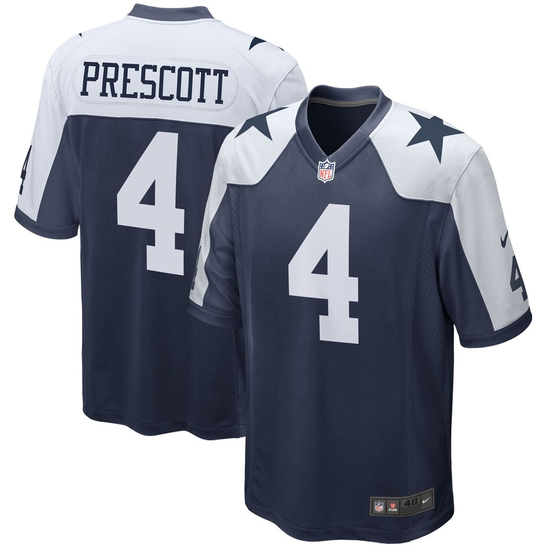Dallas Cowboys Dak Prescott Nike Navy Alternate Game Team Jersey product image 1, provided for visual reference and product