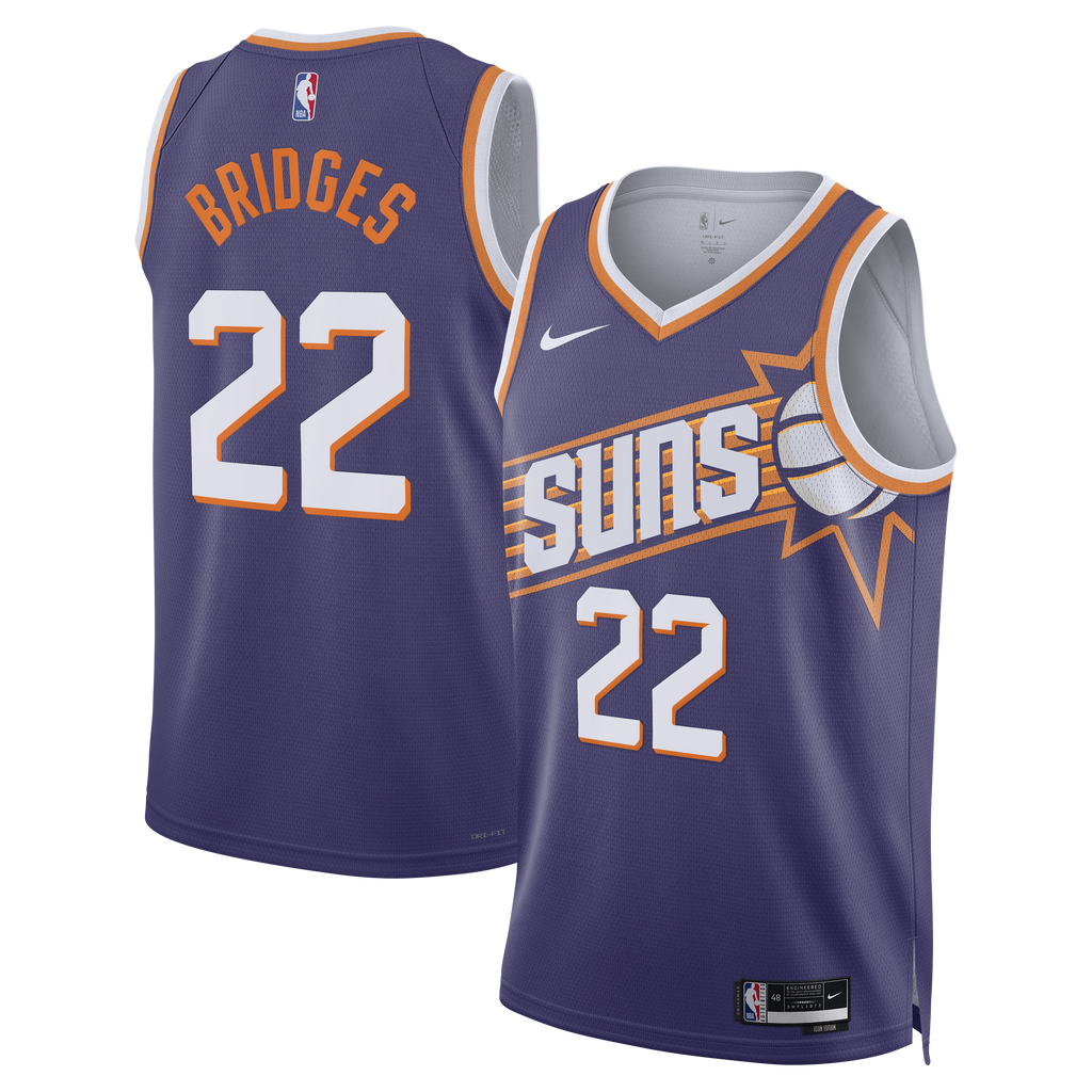 Phoenix Suns Nike Icon Edition Swingman Jersey - Purple - Miles Bridges - Unisex product image 2, provided for visual