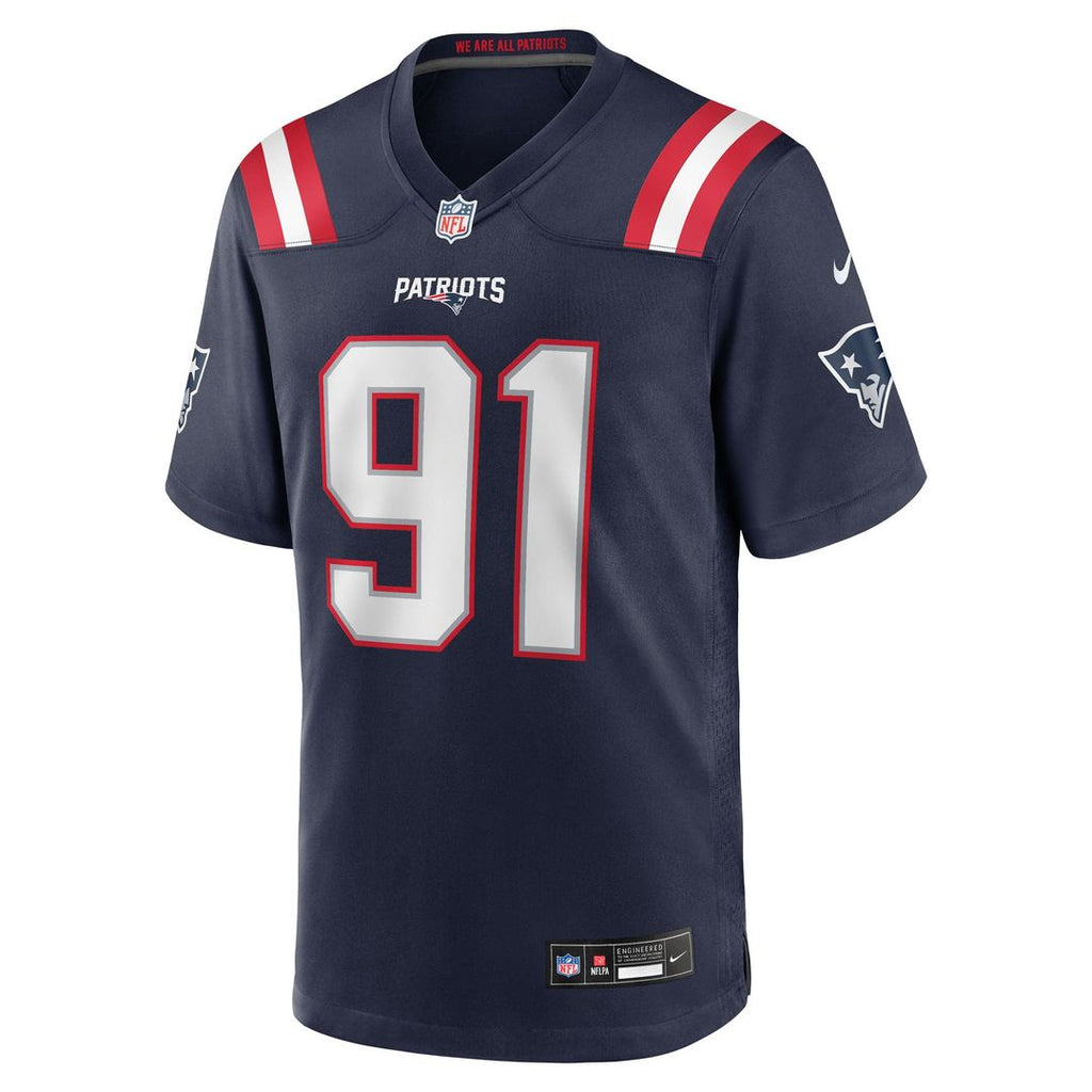 New England Patriots Elijah Ponder Nike Navy Team Game Jersey product image 2, provided for visual reference and product