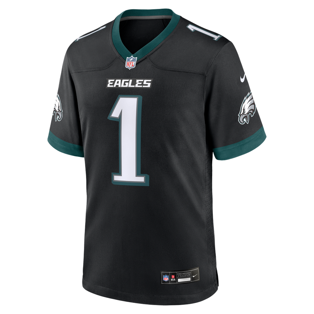 Philadelphia Eagles Jalen Hurts Nike Black Alternate Game Jersey product image 6, provided for visual reference and product