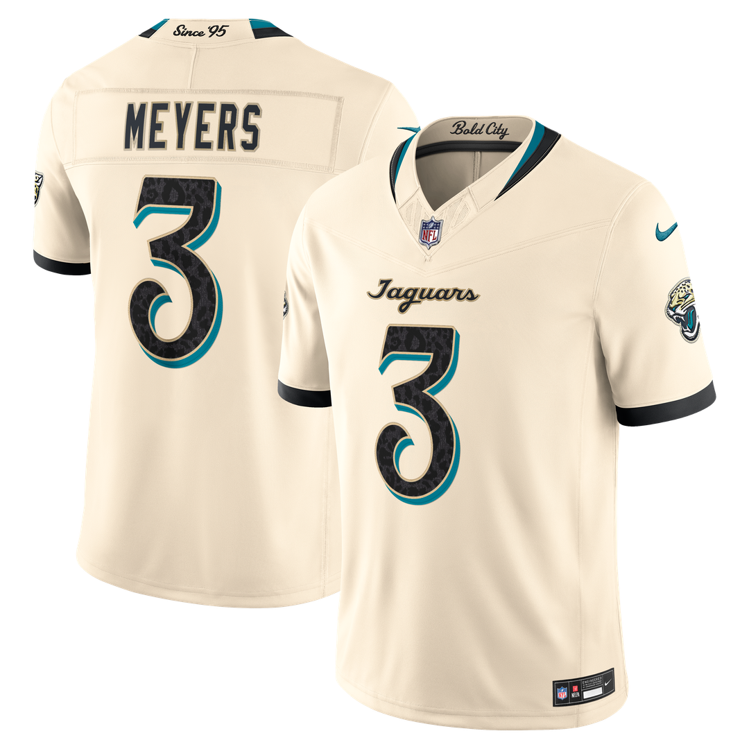 Jacksonville Jaguars Jakobi Meyers Nike Natural 2026 Rivalries Collection Stitched Limited Jersey product image 1, provided