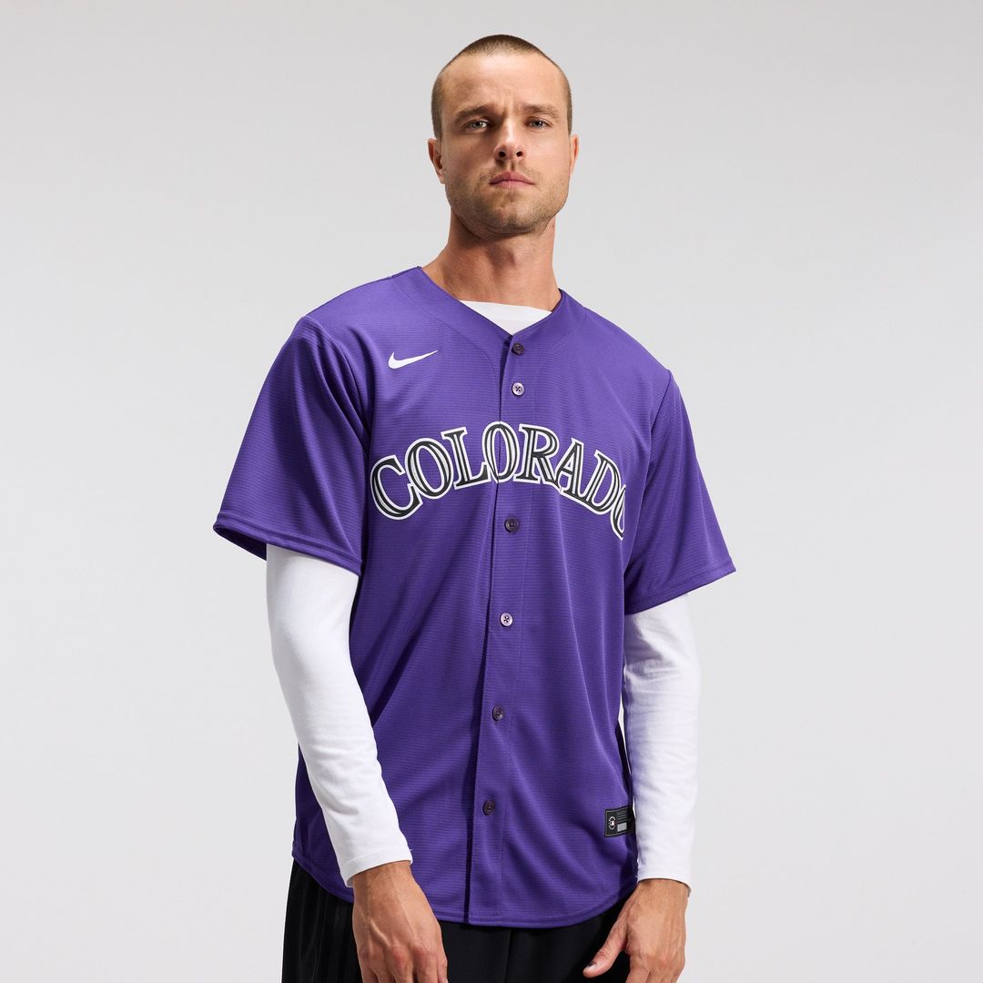 Colorado Rockies Nike Purple Alternate Replica Team Jersey product image 1, provided for visual reference and product detail