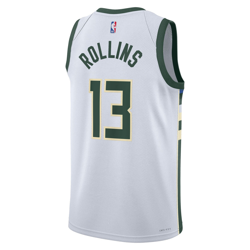 Milwaukee Bucks Nike Association Edition Swingman Jersey - White - Ryan Rollins - Unisex product image 4, provided for