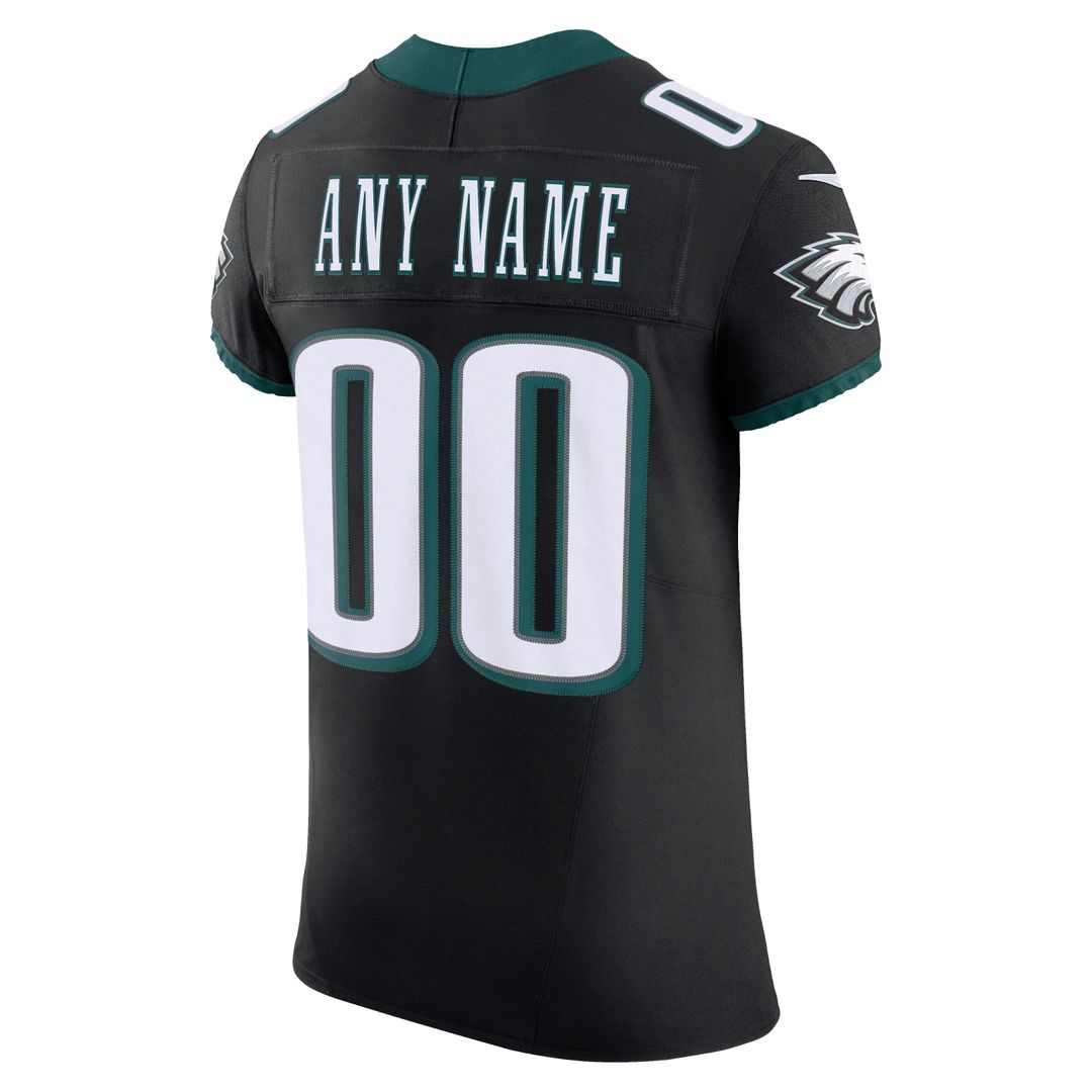 Philadelphia Eagles Nike Black Alternate Vapor F.U.S.E. Elite Custom Jersey product image 6, provided for visual reference