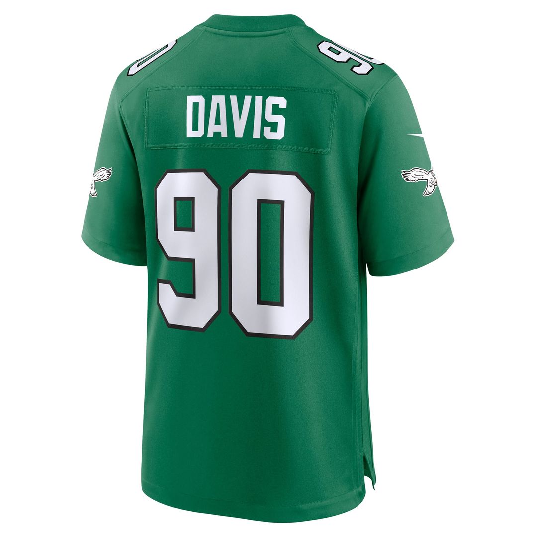 Philadelphia Eagles Jordan Davis Nike Kelly Green Alternate Game Jersey product image 9, provided for visual reference and