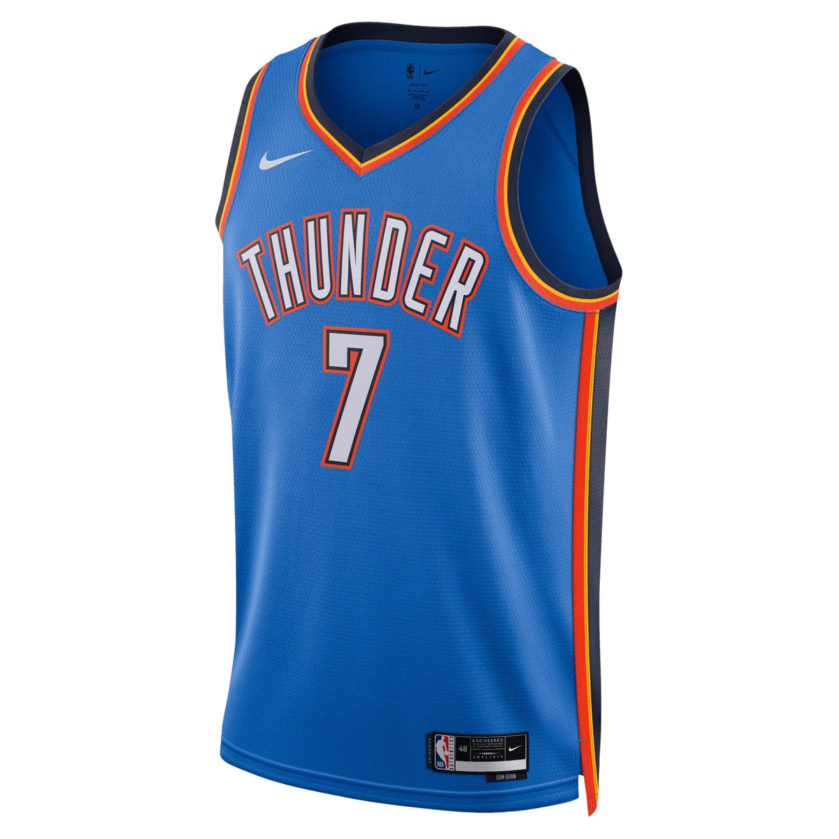 Oklahoma City Thunder Nike Icon Edition Swingman Jersey - Blue - Chet Holmgren - Unisex product image 2, provided for visual