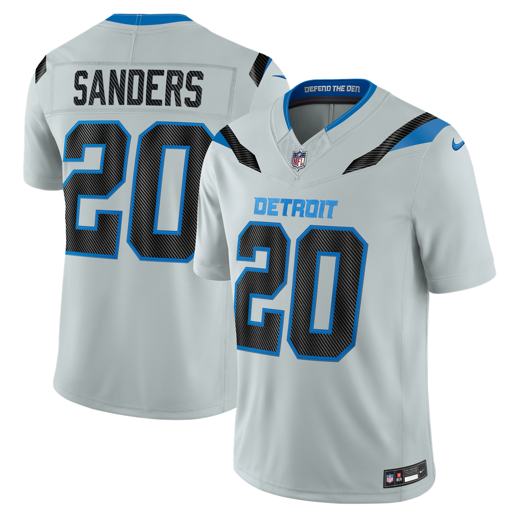 Detroit Lions Barry Sanders Nike Silver 2026 Rivalries Collection Stitched Limited Jersey product image 1, provided for