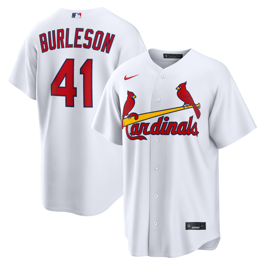 St. Louis Cardinals Alec Burleson Nike White Home Replica Jersey product image 1, provided for visual reference and product