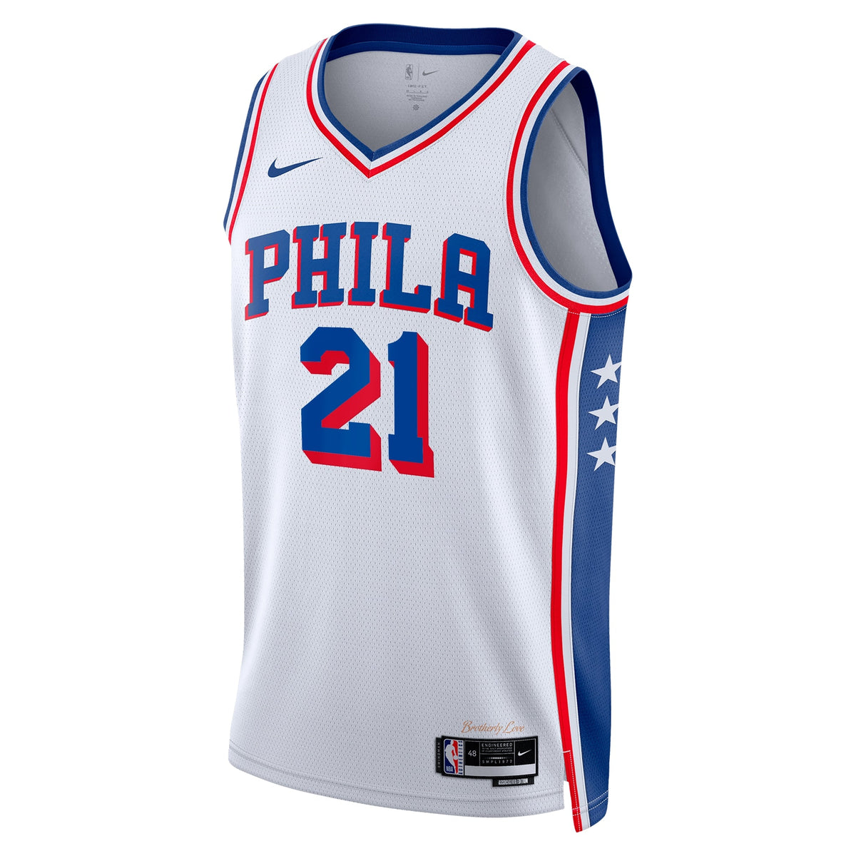 Philadelphia 76ers Nike Association Edition Swingman Jersey - White - Joel Embiid - Unisex product image 3, provided for