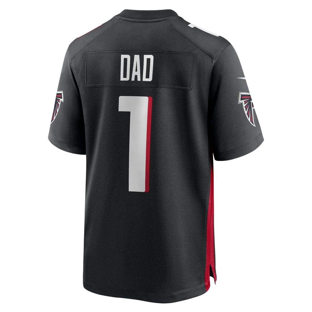 Atlanta Falcons Number 1 Dad Nike Black Game Jersey product image 3, provided for visual reference and product detail review