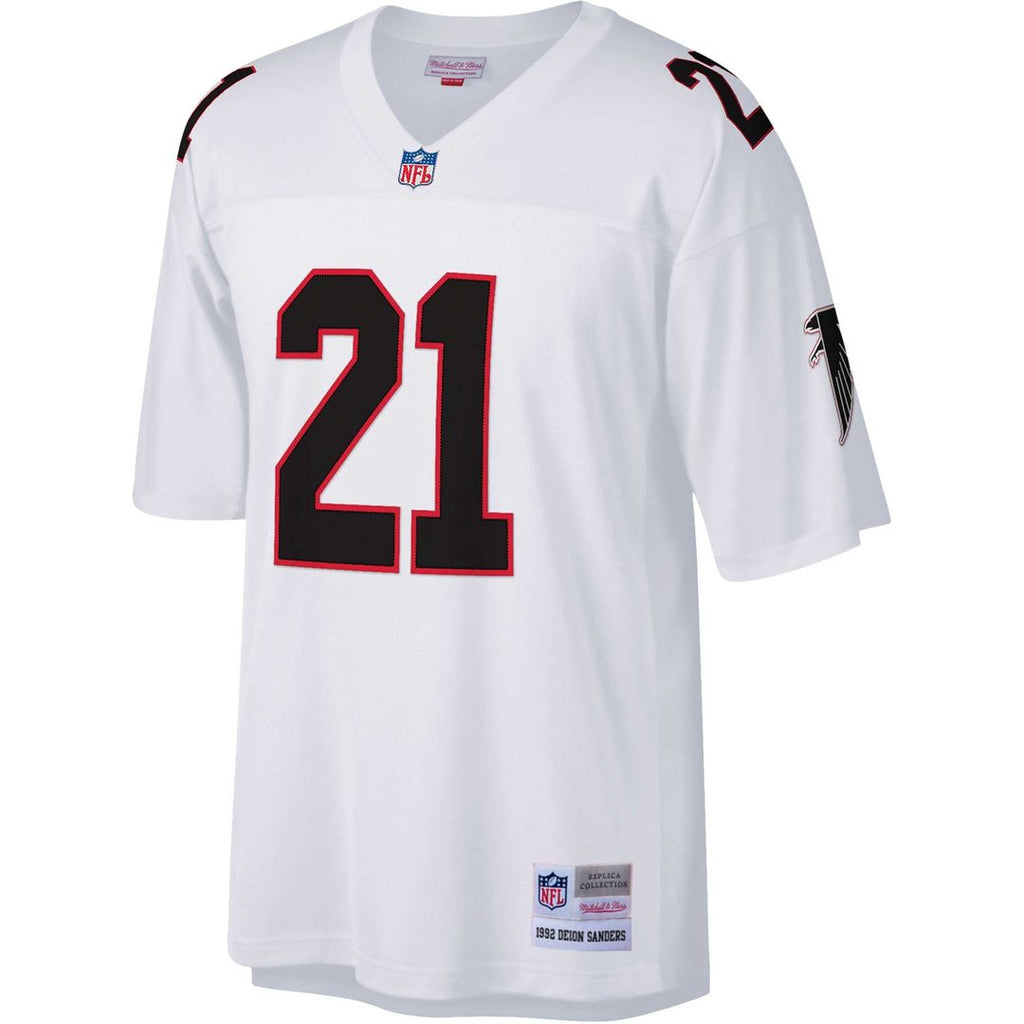 Atlanta Falcons Deion Sanders Mitchell & Ness White Big & Tall 1992 Retired Player Replica Jersey product image 5, provided