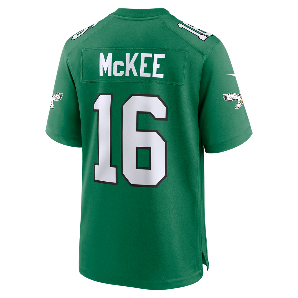 Philadelphia Eagles Tanner McKee Nike Kelly Green Alternate Game Jersey product image 3, provided for visual reference and