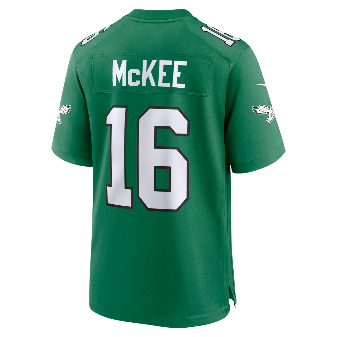Philadelphia Eagles Tanner McKee Nike Kelly Green Alternate Game Jersey product image 3, provided for visual reference and