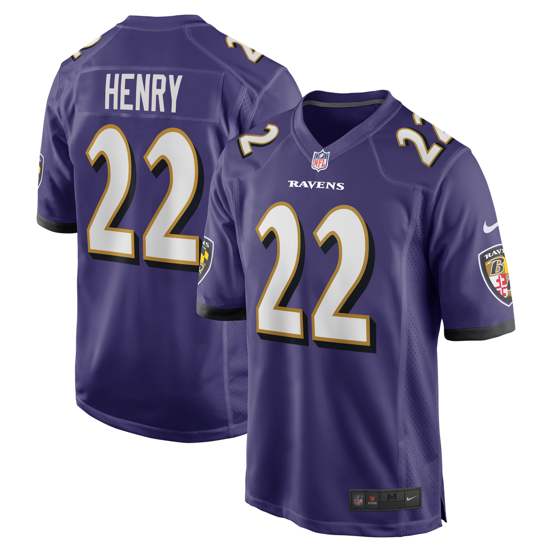 Baltimore Ravens Derrick Henry Nike Purple Game Player Jersey product image 1, provided for visual reference and product