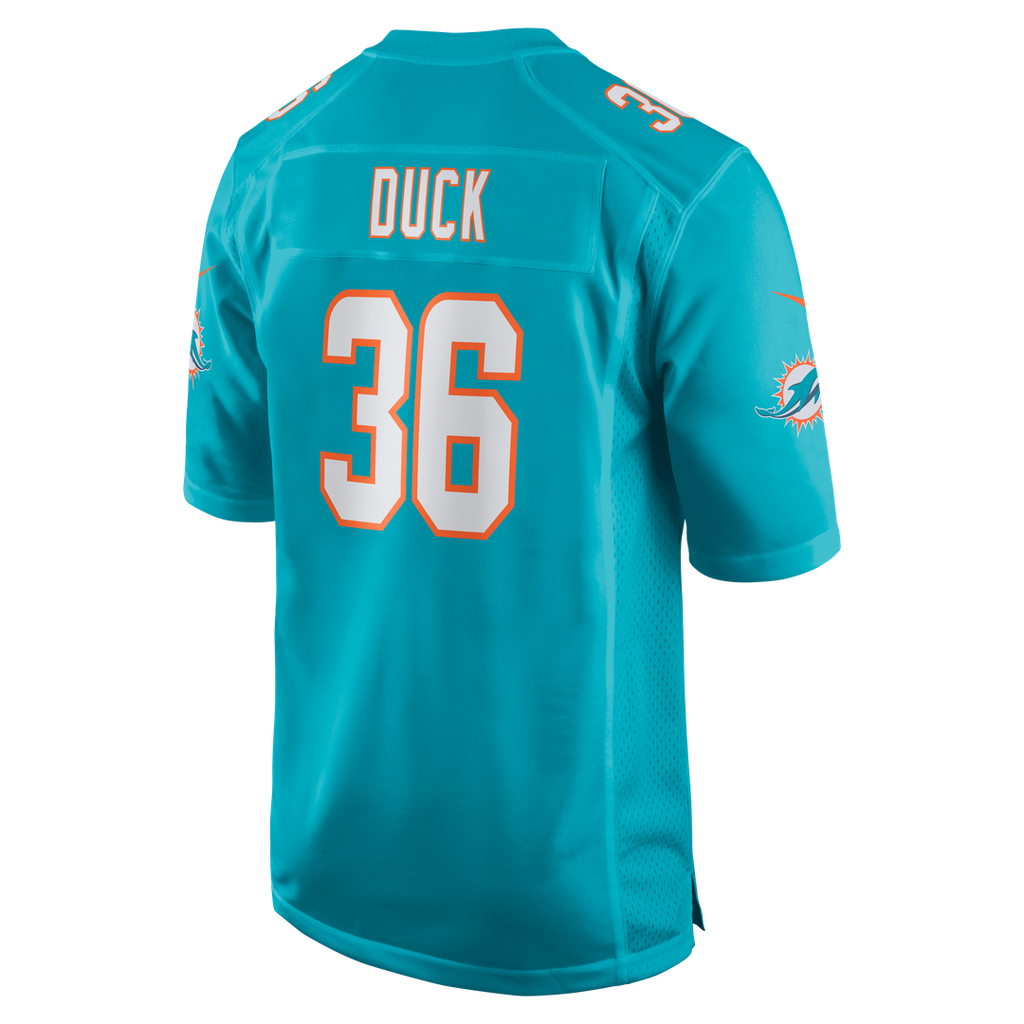 Miami Dolphins Storm Duck Nike Aqua Game Jersey product image 3, provided for visual reference and product detail review