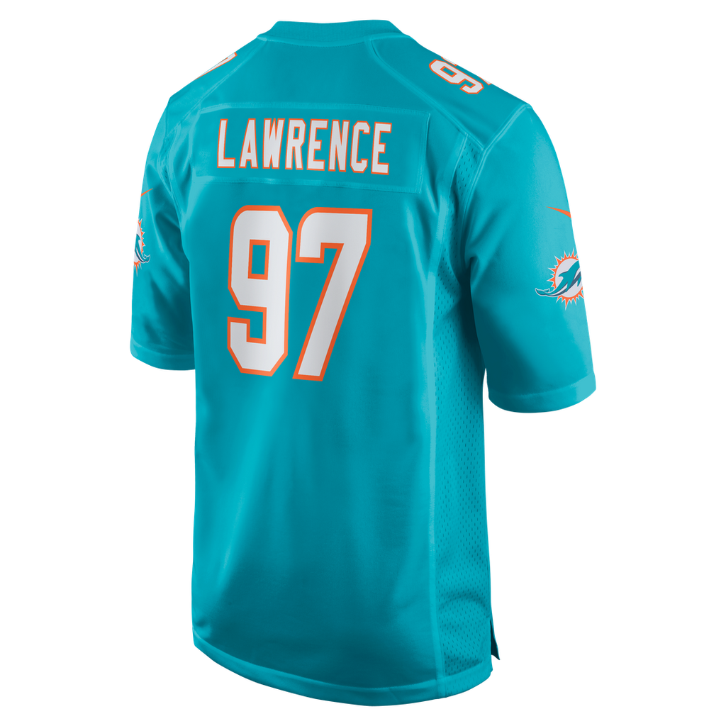 Miami Dolphins Rashard Lawrence Nike Aqua Team Game Jersey product image 3, provided for visual reference and product detail
