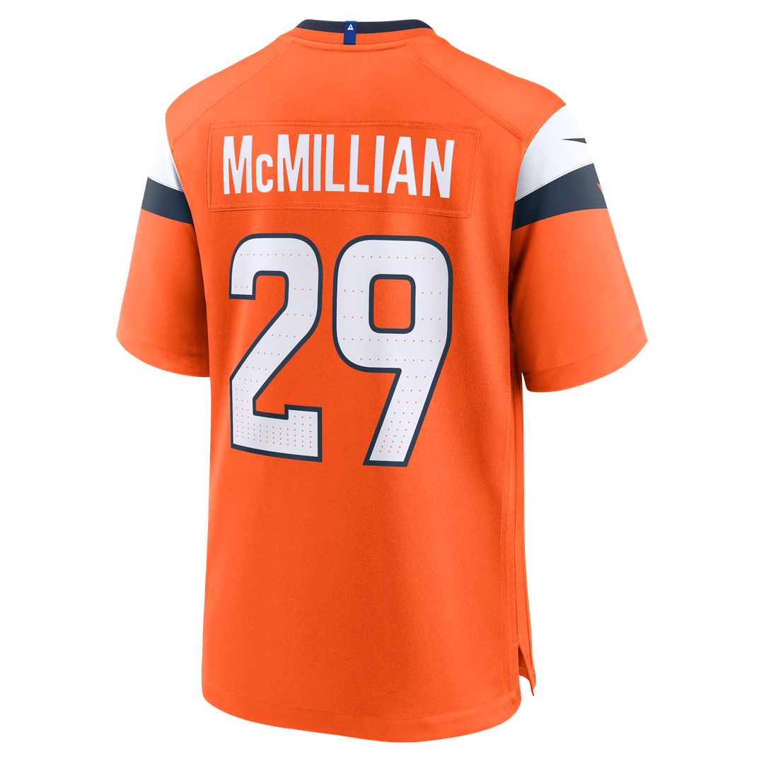 Denver Broncos Ja'Quan McMillian Nike Orange Team Game Jersey product image 3, provided for visual reference and product