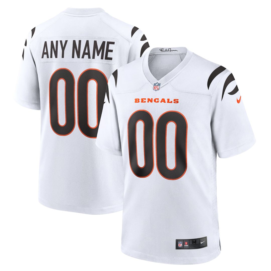 Cincinnati Bengals Nike White Game Custom Jersey product image 1, provided for visual reference and product detail review