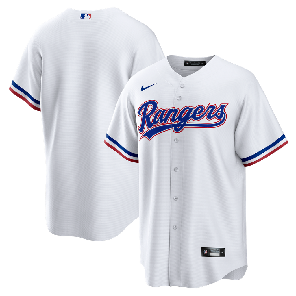 Texas Rangers Nike White Home Big & Tall Replica Jersey product image 1, provided for visual reference and product detail