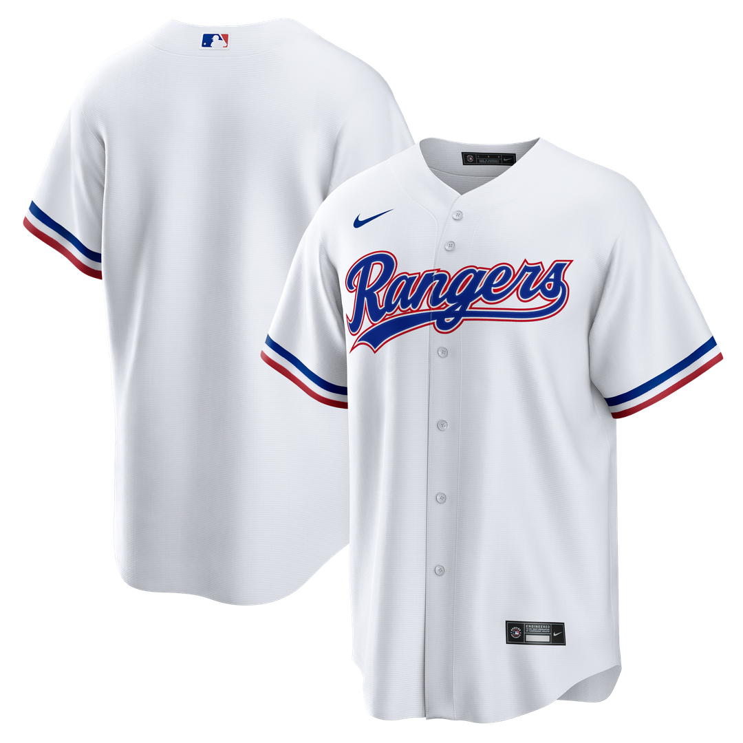 Texas Rangers Nike White Home Big & Tall Replica Jersey product image 1, provided for visual reference and product detail
