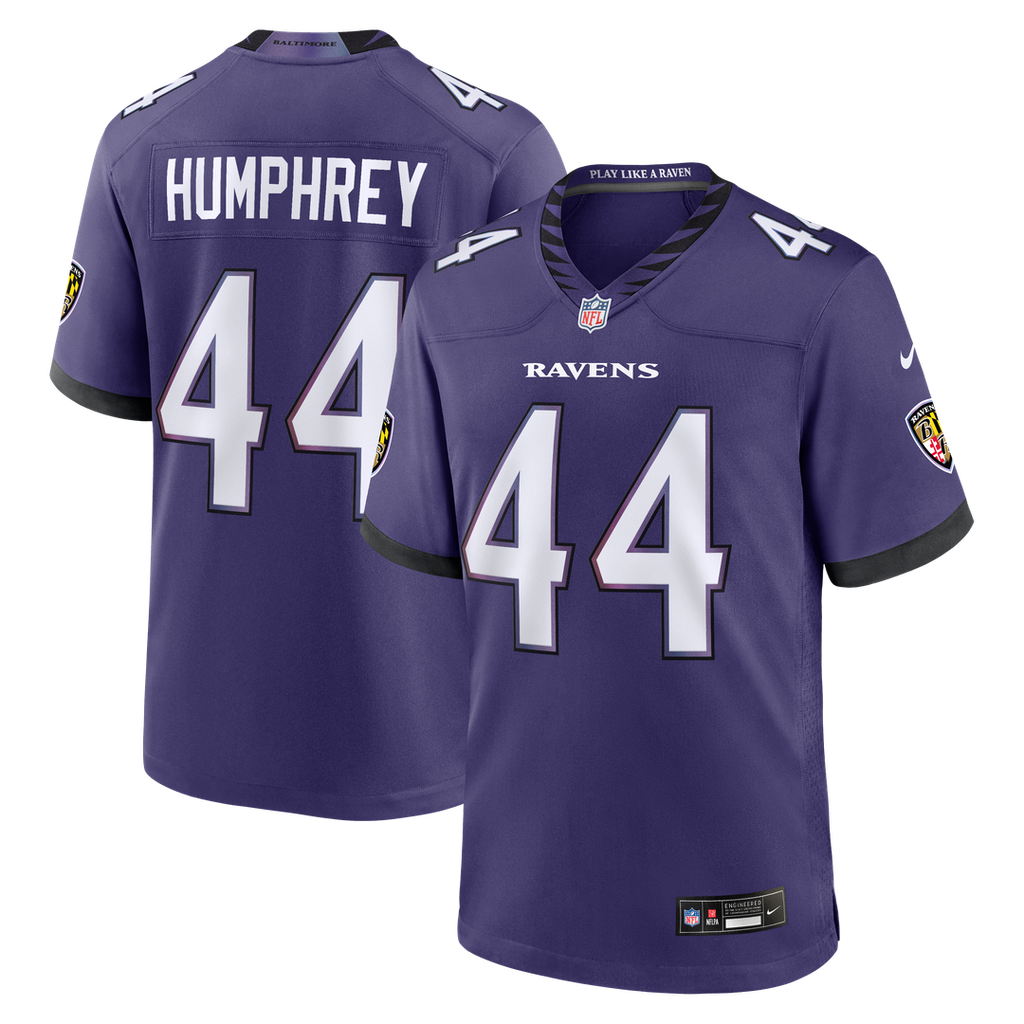 Baltimore Ravens Marlon Humphrey Nike Purple Team Game Jersey product image 1, provided for visual reference and product