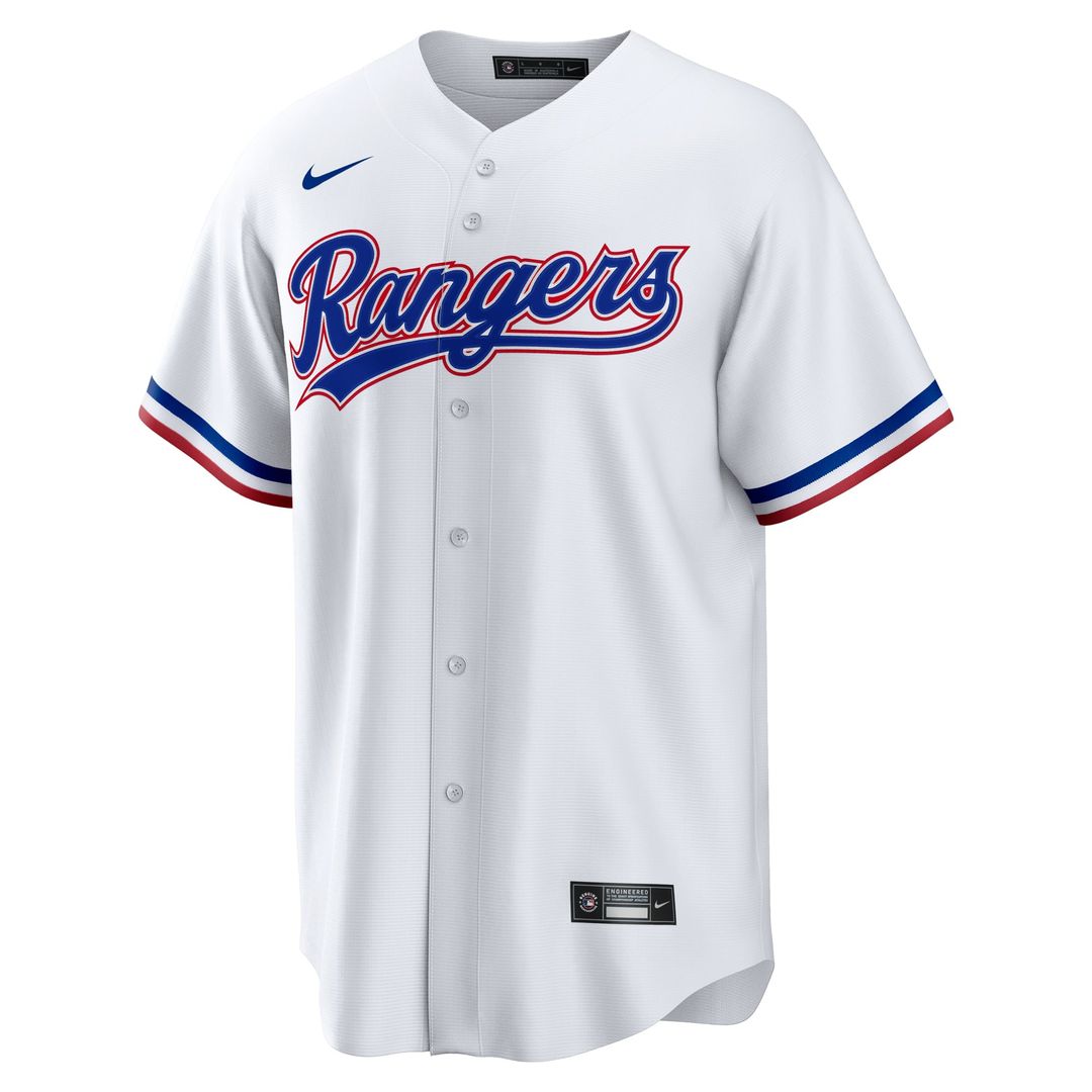 Texas Rangers Jake Burger Nike White Home Replica Jersey product image 2, provided for visual reference and product detail