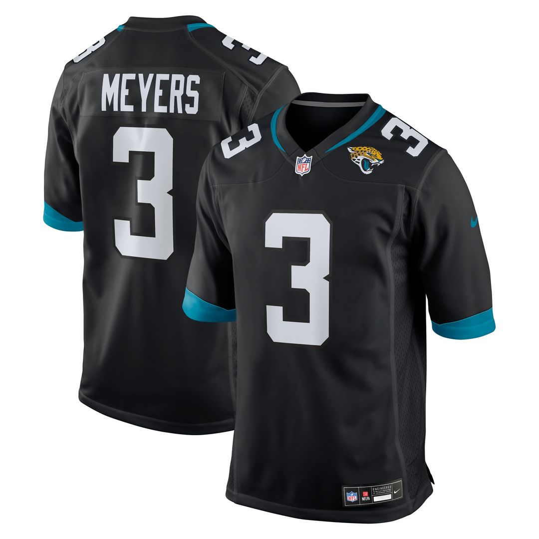 Jacksonville Jaguars Jakobi Meyers Nike Black Alternate Game Jersey product image 7, provided for visual reference and