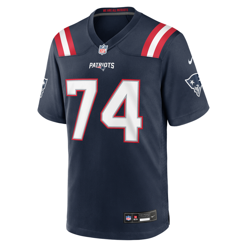 New England Patriots Caleb Lomu Nike Navy Team Game Jersey product image 4, provided for visual reference and product detail